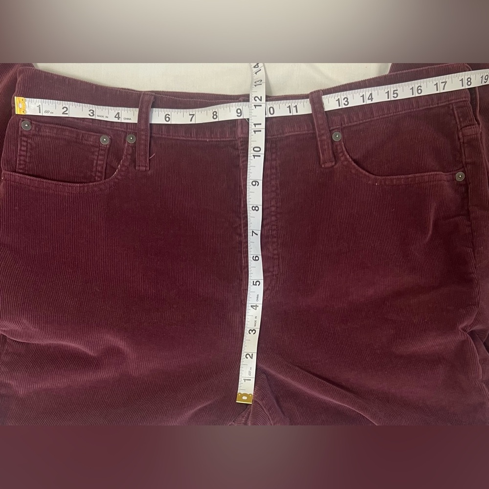 Madewell The Perfect Vintage Flare Jean Corduroy Christmas Burgundy Sz 32 - Picture 5 of 10